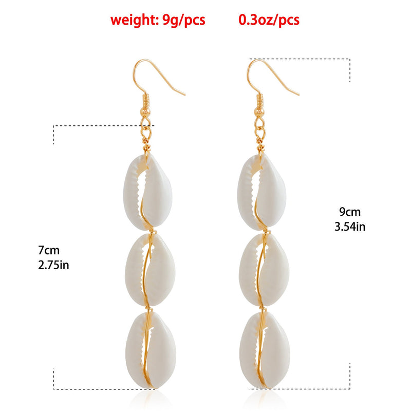 Summer Beach Holiday Natural White Shell Earrings