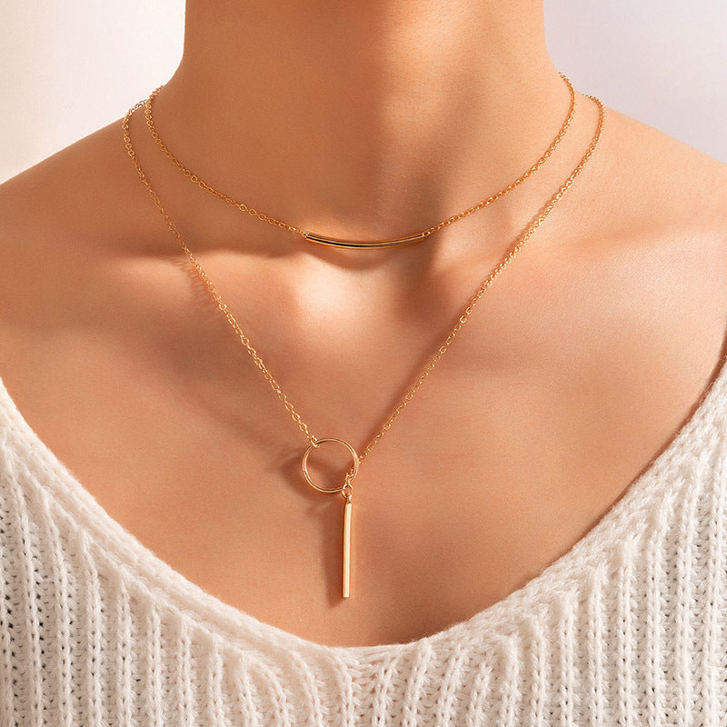 Double Layered Chain Necklaces for Women