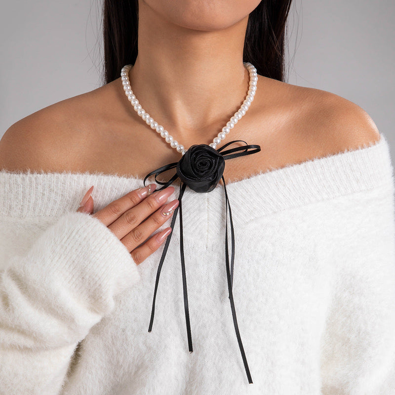 Elegant White Imitation Pearl Choker Necklace