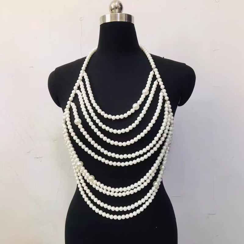 Pearl Shoulder Chain Shell Necklace Bikini Bra Chain