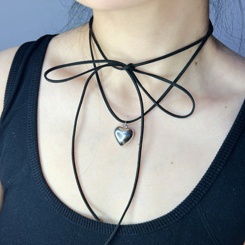 Goth Heart Pendant Necklace for Women