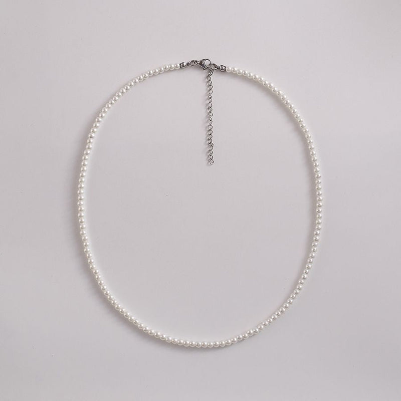 Elegant Faux White Glass Pearl Necklace Wedding Brida