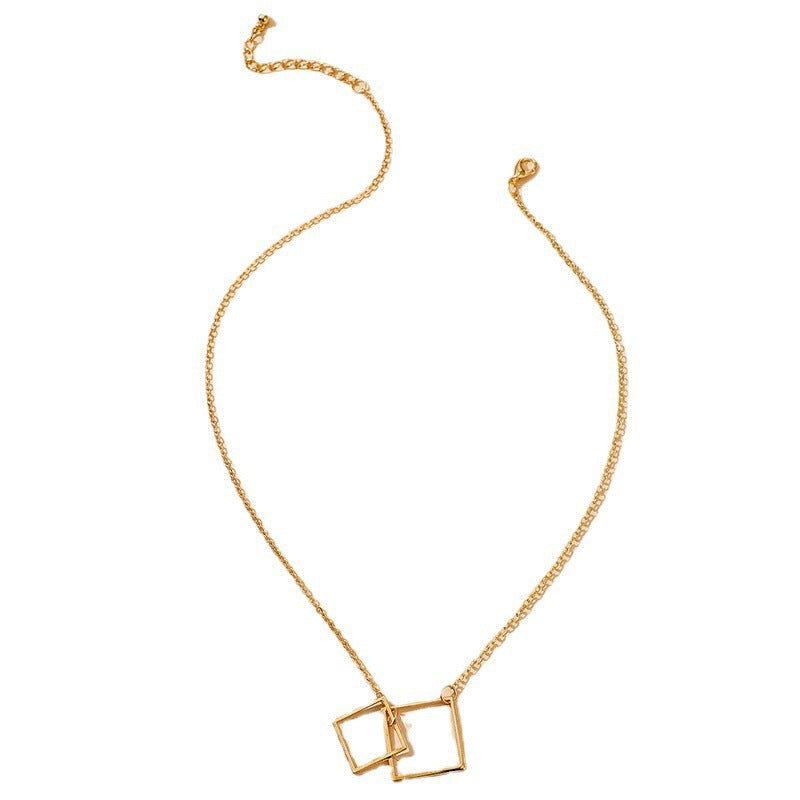 Hollow Square Pendant Necklace for Women
