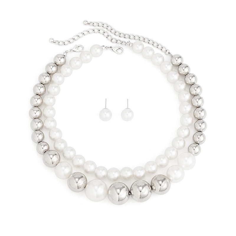 Hip-hop Punk Large Beads Short Necklace Women CCB Beads