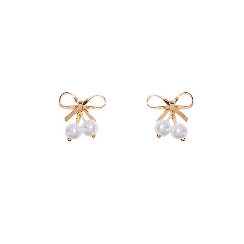 Cute Bow Pearl Earring
