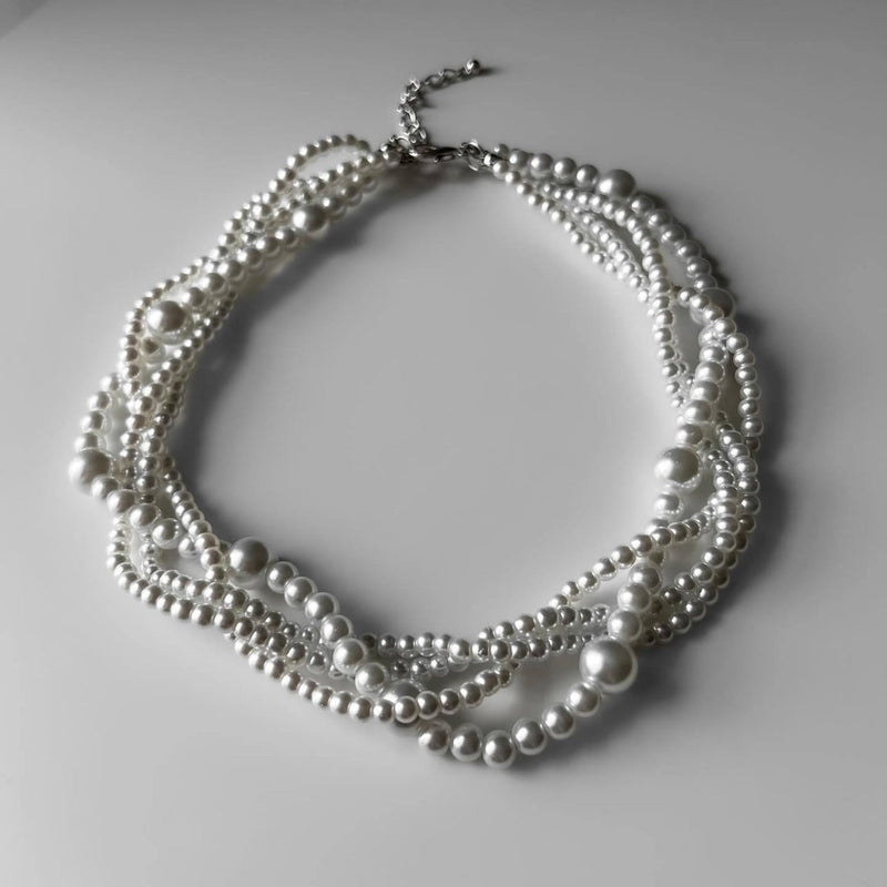 Multi Layer Baroque Necklace Pearl Chain Retro Fashion Accessories