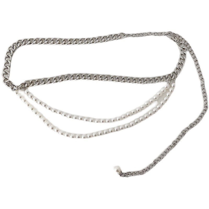 Multi-layer Chain Belt Pearl Layered Waist Chain