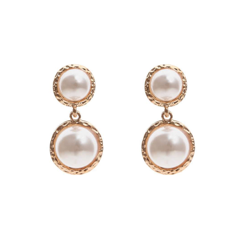 Round Pearl Pendant Earrings