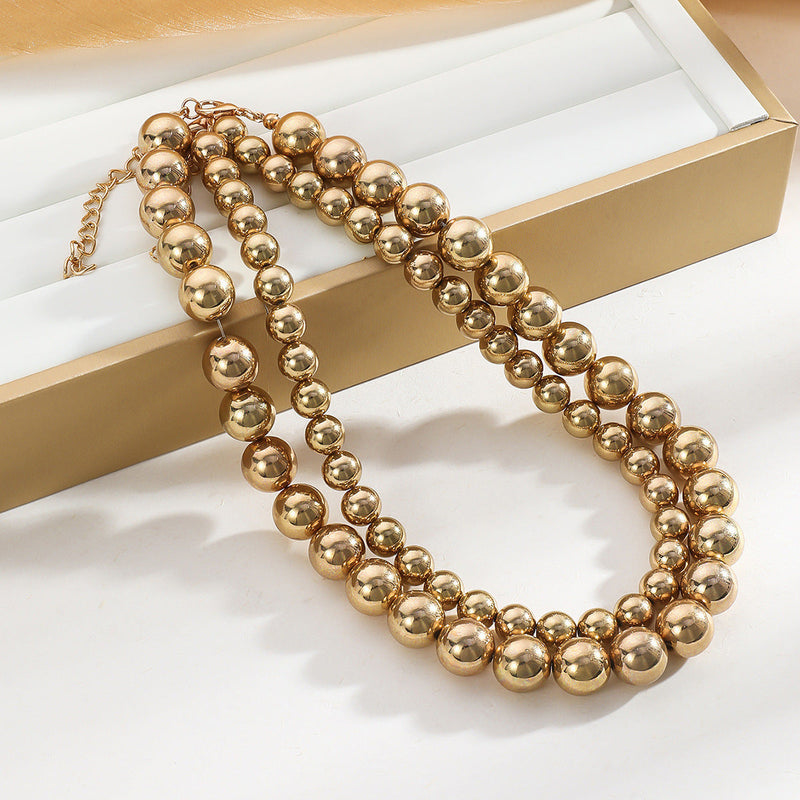 Multi-Layered Round Beaded Necklace