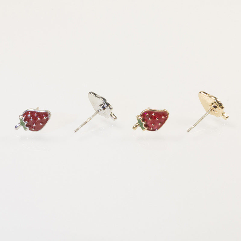Women Fruit Strawberry Enamel Earrings