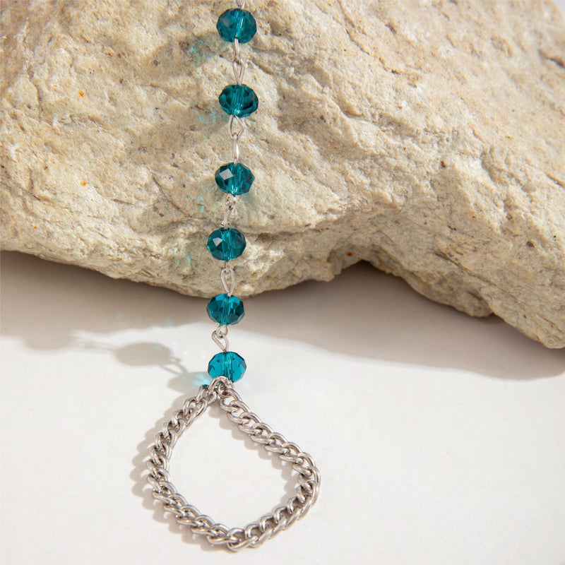 Shiny Crystal Bead Toe Ring Bracelet Anklet Jewelry