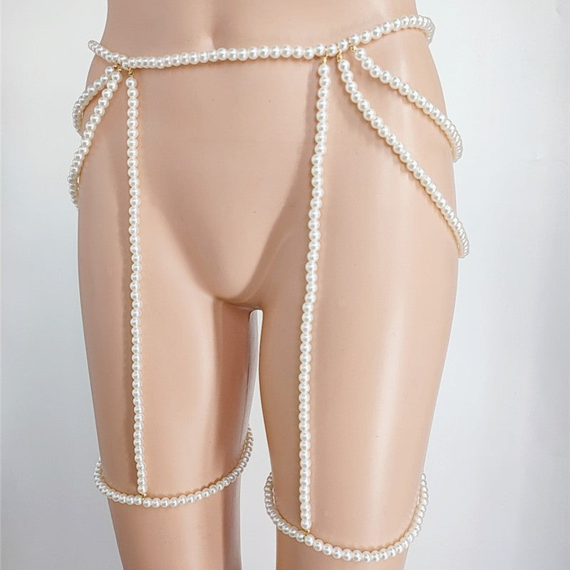 Multi-layer Pearl Body Chain Set