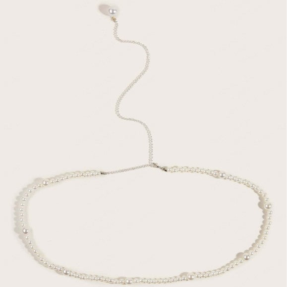 Imitation Pearl Waist Chain Elegant Baroque Pearl Pendant Waist Chain