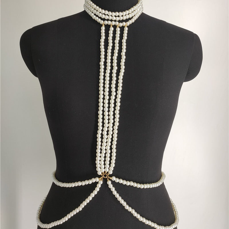 Sexy Bikini Pearl Chest Chain