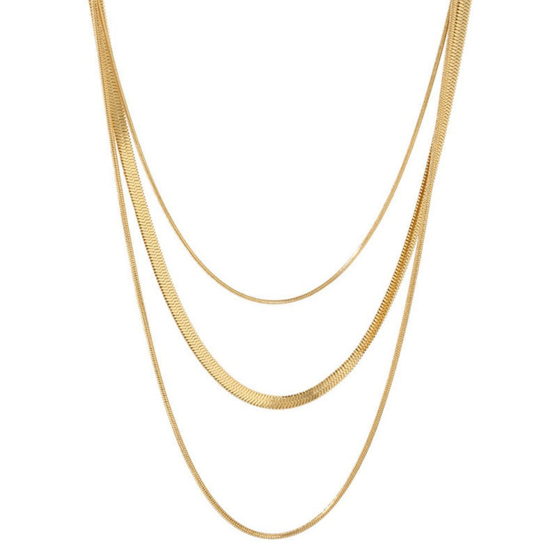 Jewelry Multi Layer Snake Chain Necklace