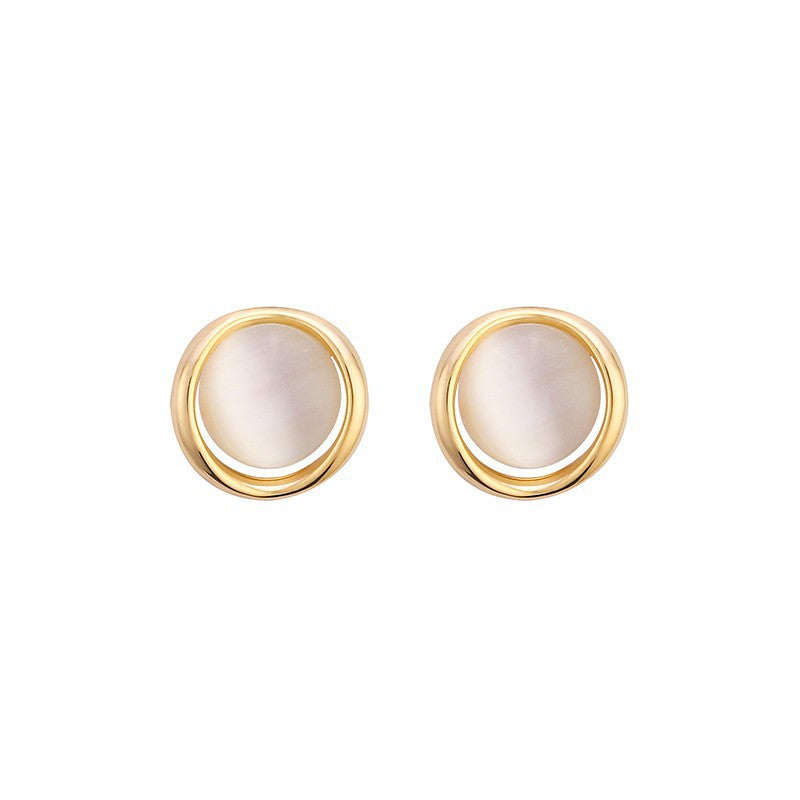 Opal Round Stud Earring for Women