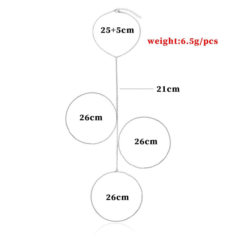 Bohemia Punk Link Chain Ring Connected Bracelets