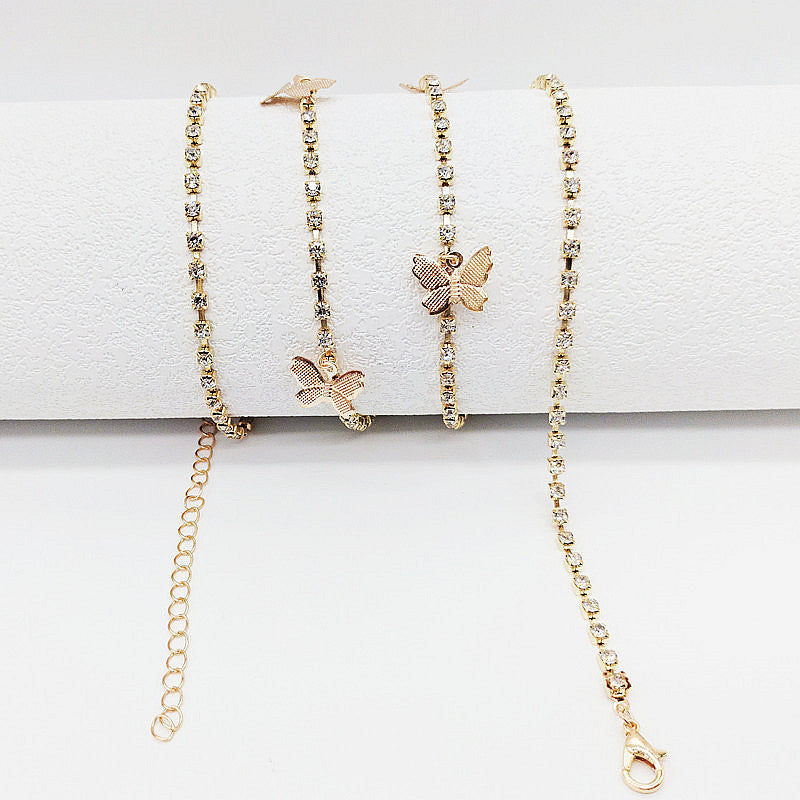 Sexy Bikini Waist Chain Crystals Butterfly Fashion Body Jewelry