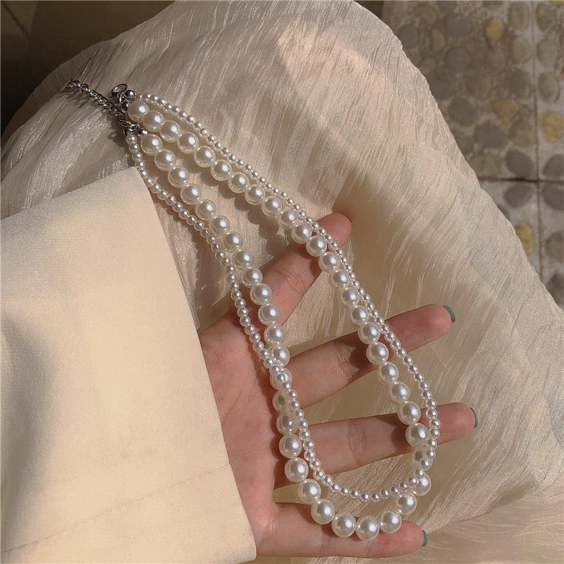 Double Pearl Necklace Court Style Necklace