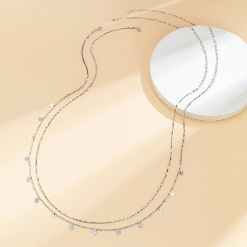 Versatile Bead Simple Sequin Pendant Double-Layer Waist Chain Jewelry