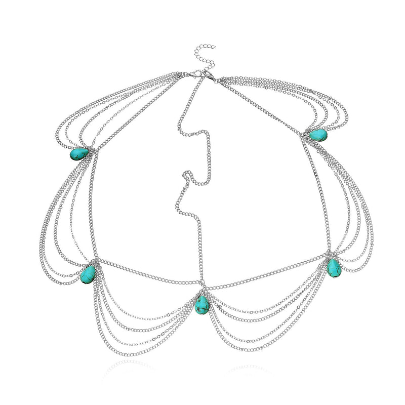 Bohemia Beach Turquoise Pendant Forehead Chain