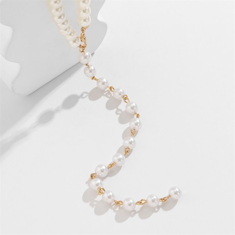 Simple Pearl Beads Long Tassel Pendant Necklace