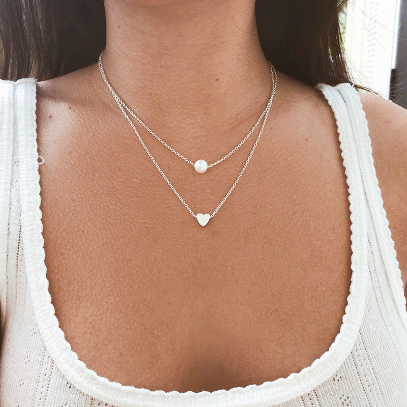 Double Layer Pendant Choker Necklace