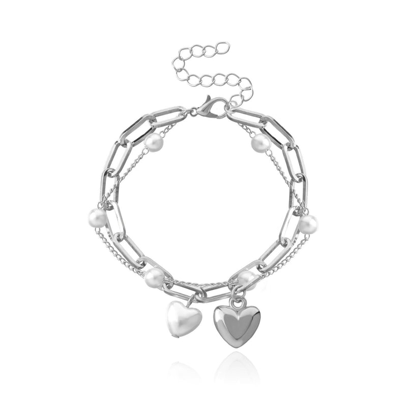 Mini Summer Pearl Bracelets Heart Charm