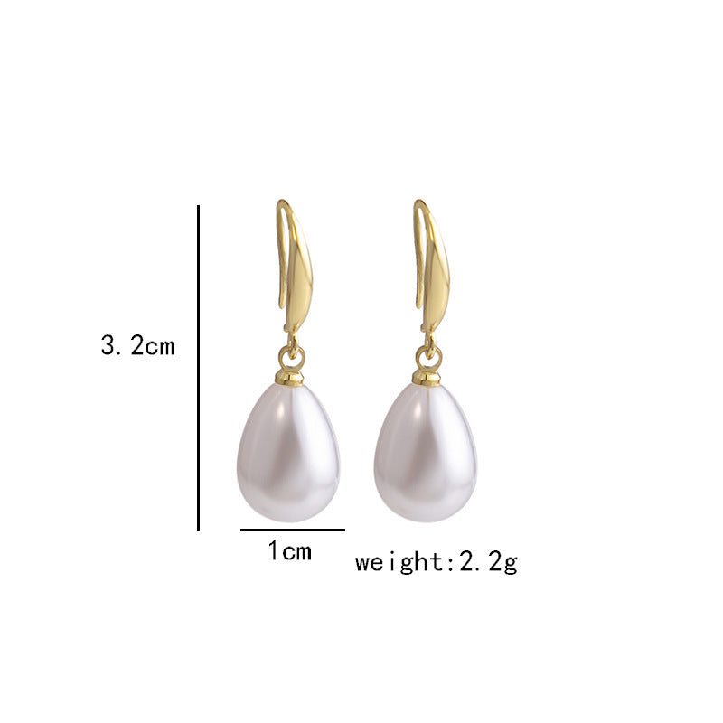 Retro Water Drop Pearl Earrings