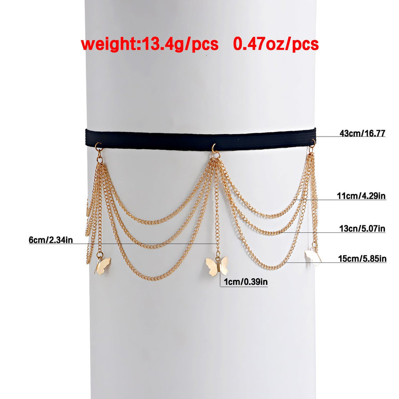 Bohemia Simple Multi Layer Butterfly Leg Chain