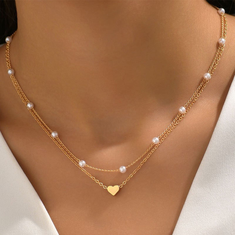 Pearl Pendant Multi-layer Necklace