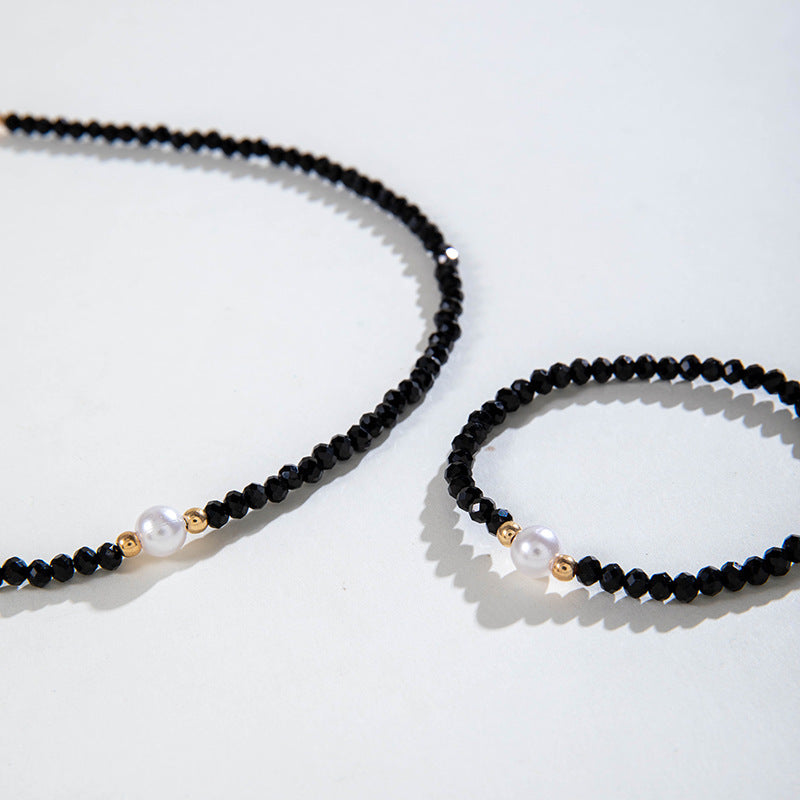 Crystal Beads Handmade Necklace Bracelet Jewelry Set