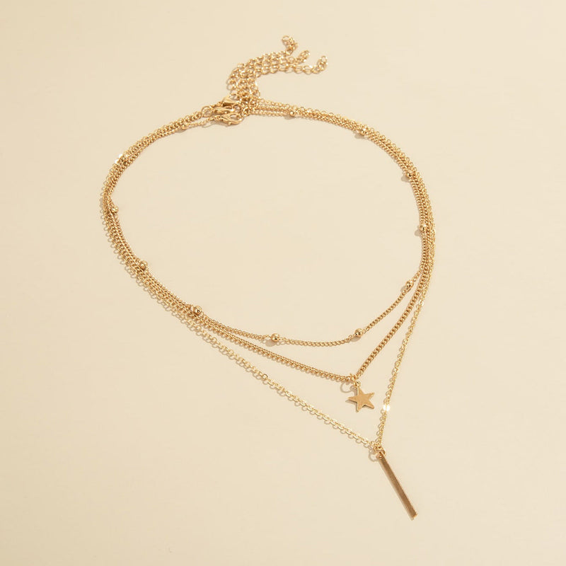Simple Chain Star Necklace Women Multi-layer Choker