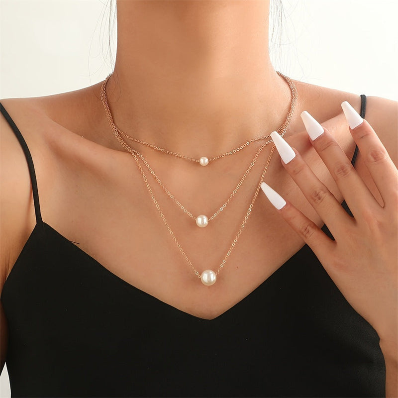 Simple Pearl Necklace Multi-layer Fashion Layer Chain