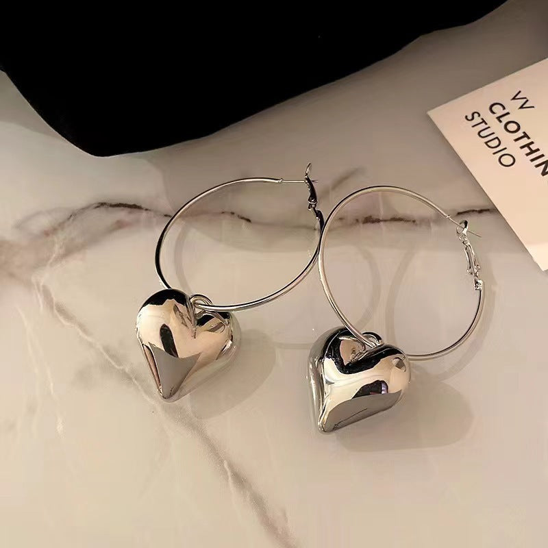 Heart Hoop Earrings for Women