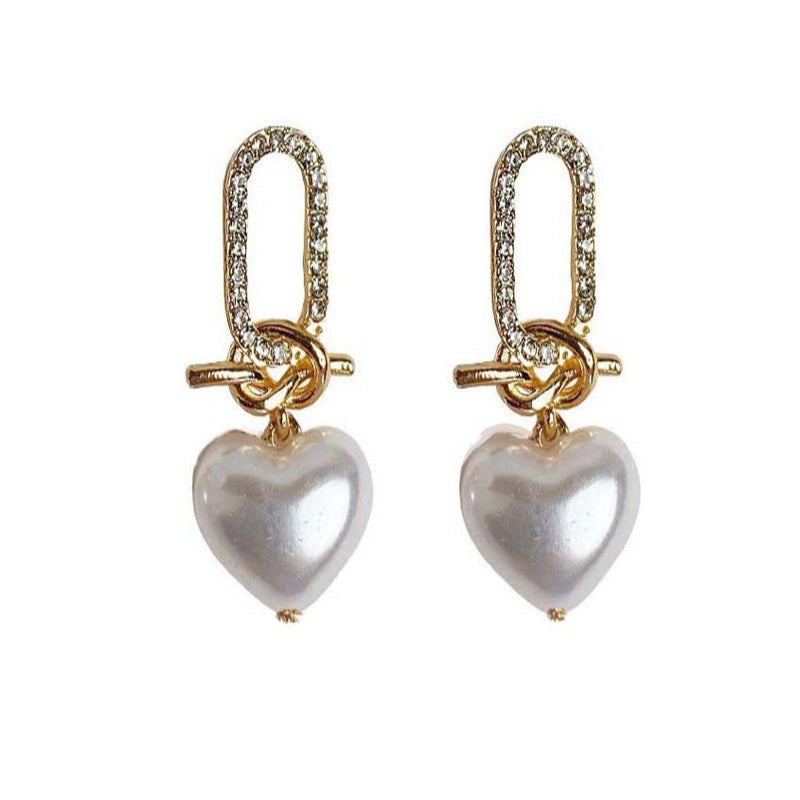 Pearl Geometric Stud Earrings