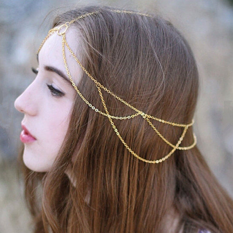Bohemian Crystal Fashion Bridal Hair Chain