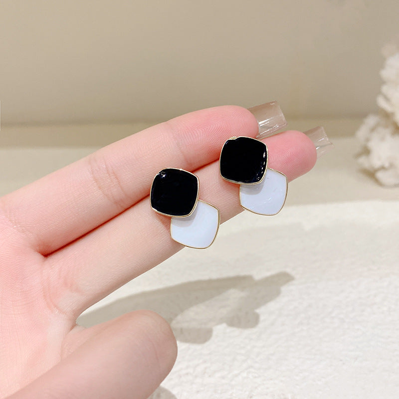 Sweet Square Enamel Earrings for Women