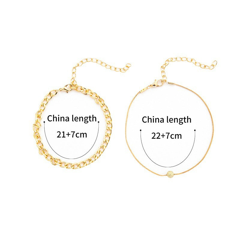 Hip Hop Bead Cuban Chain  Anklet Jewelry