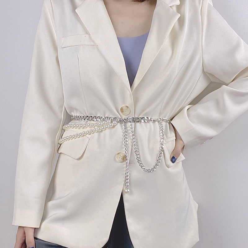 Multi-layer Chain Belt Pearl Layered Waist Chain