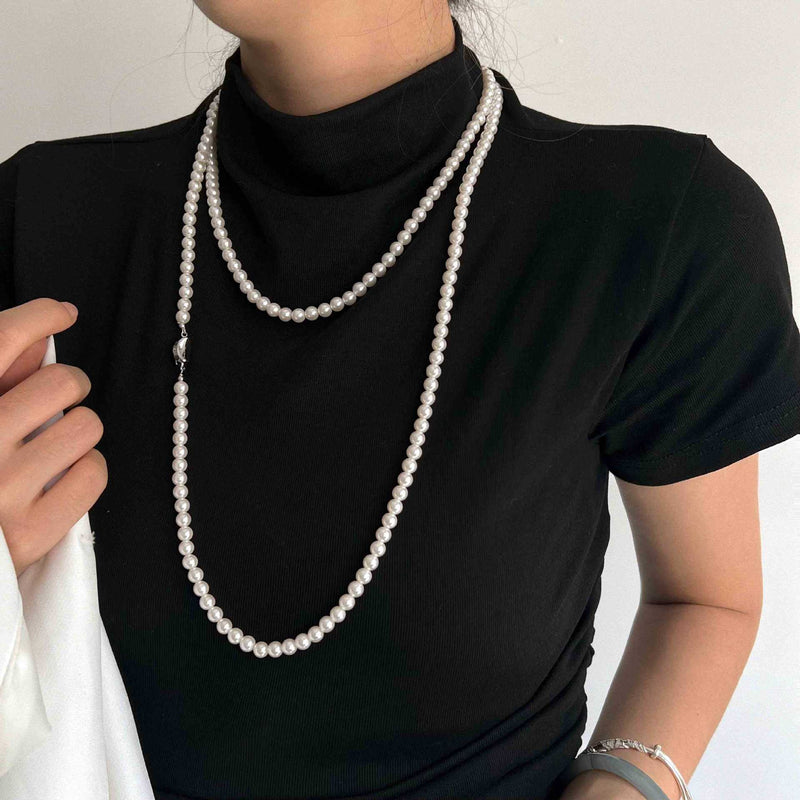 Long Pearl Necklace Costume Pearl Jewelry
