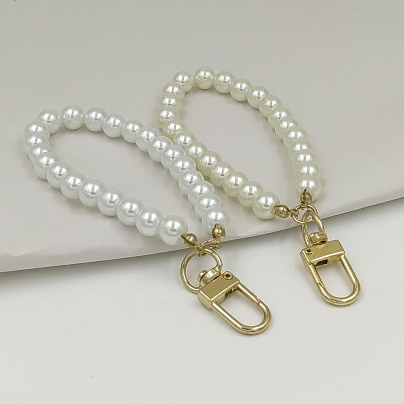 Pearl Mobile Phone Metal Snap Hook Key Chain Phone Charm Strap