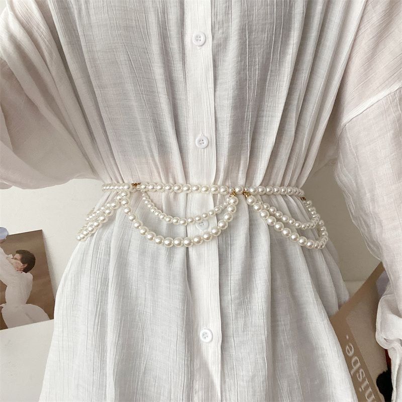 Waist Chain Multi-Layer Pearl Tassel