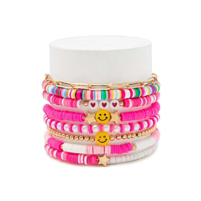 Colorful Smile Polymer Clay Beach Bohemian Bracelets