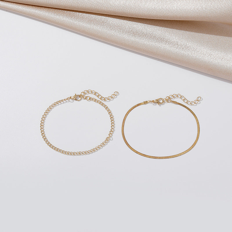 Flat Snake Chain Blade Chain Anklet Jewelry