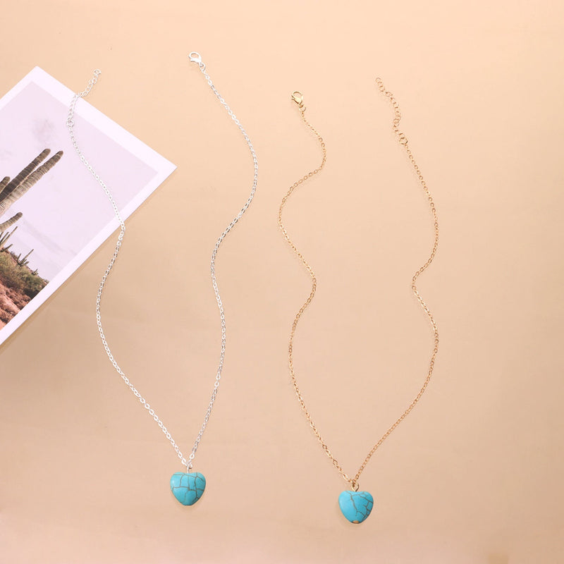 Natural Turquoise Pendant Necklace