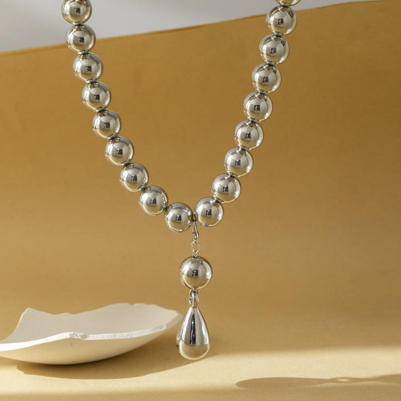 Punk Metallic Beaded Chunky Necklace