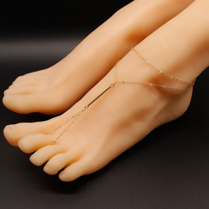 Bohemian Style Bar Anklets Jewelry with Toe Ring
