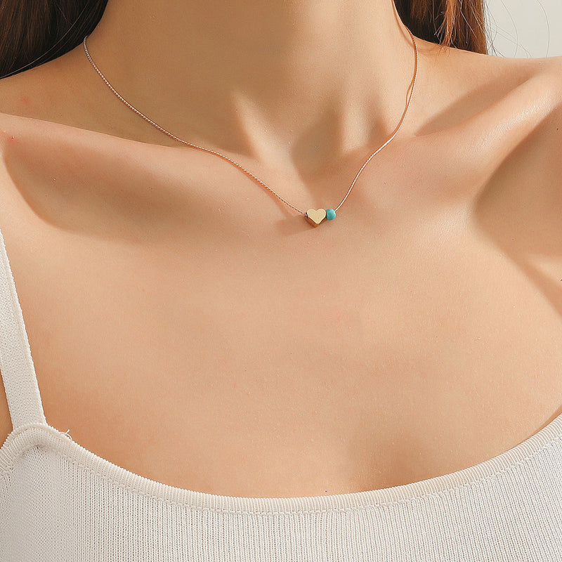 Beaded Heart Choker Necklace