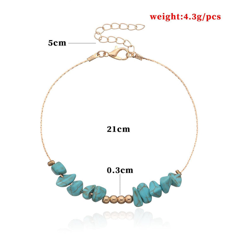Turquoise Stone Vintage Anklet Jewelry
